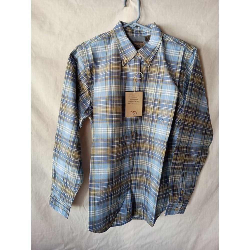 Roper Womens  Long Sleeve Shirt Western Blue Plaid Rodeo Horse  Riding Outdoors